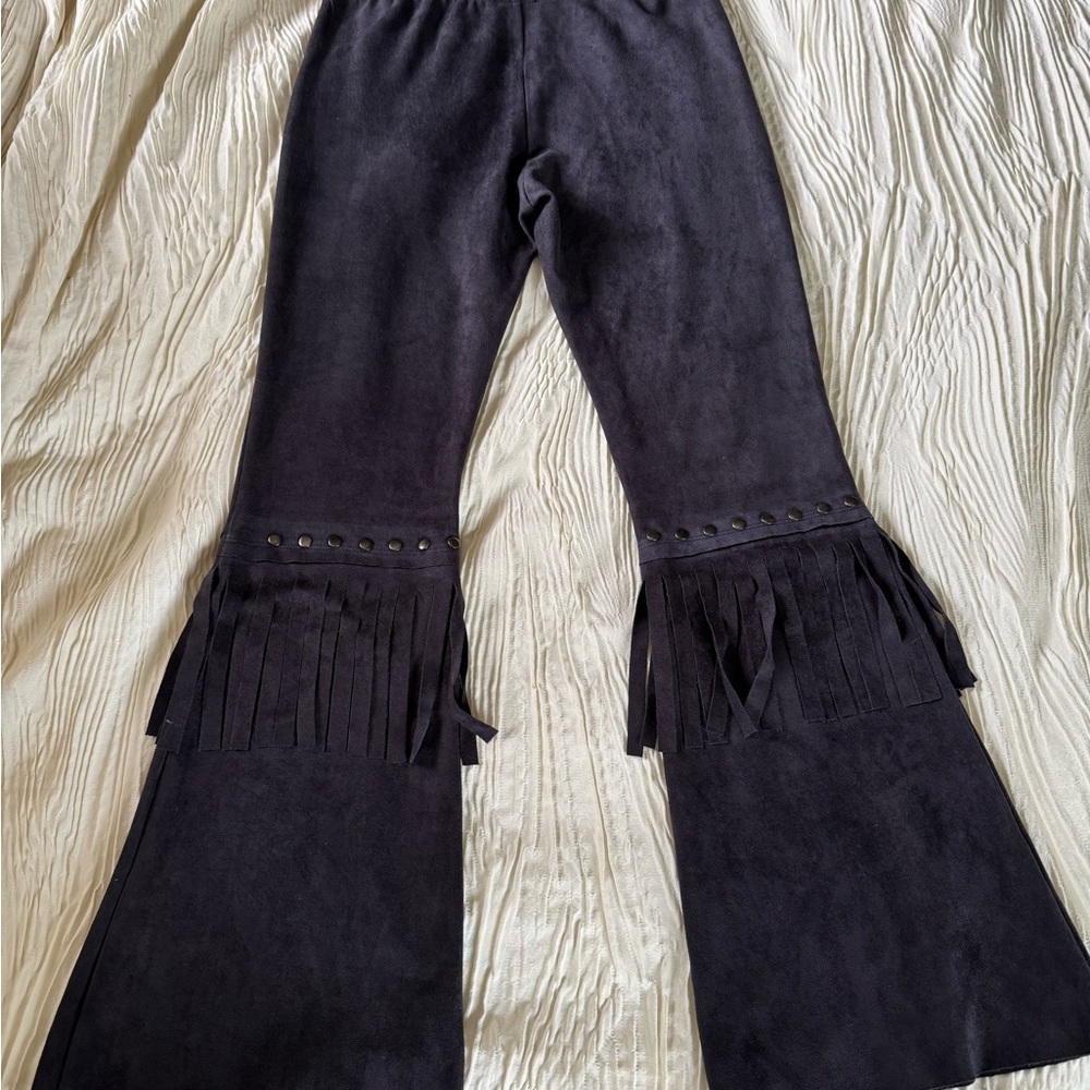Vocal Charcoal Fringe Pants